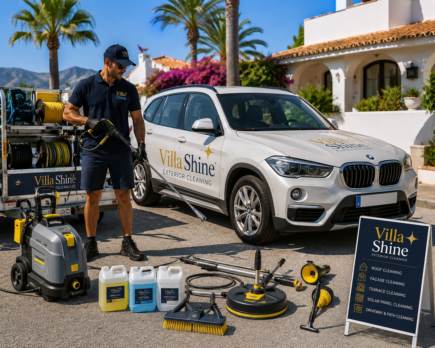 Équipe Villa Shine en intervention